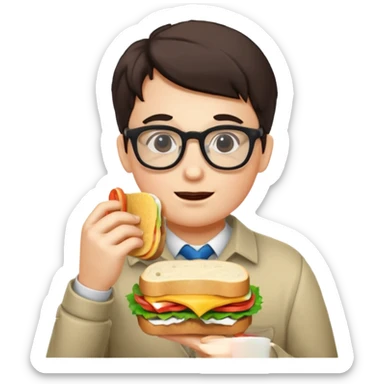 geek eating sandwicgh sticker