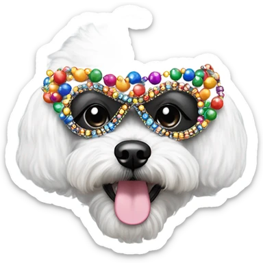 Bichon maltese with carnival  sticker