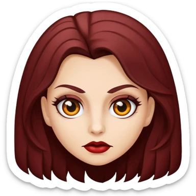 Uma vampira branca com olhos castanhos escuros e um cabelo castanho curto e repicado  sticker