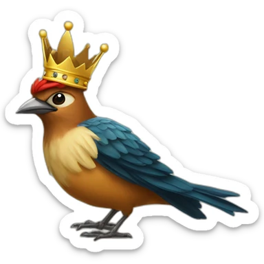 King crowned bird sticker