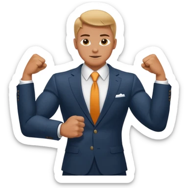 suit character flexed biceps sticker