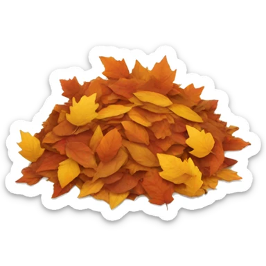 pile of autumn leaves sticker