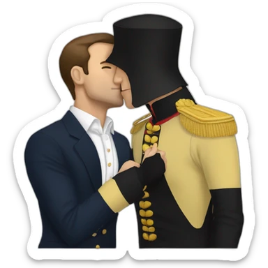 Macron kiss zemour sticker