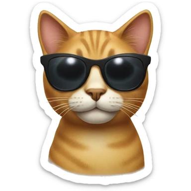 Cat with sunglasses sticker