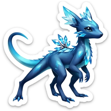 Colorful Dark Shiny Exotic Salandit-Aurorus-Glaceon-Fakémon-hybrid-creature (full body)  sticker