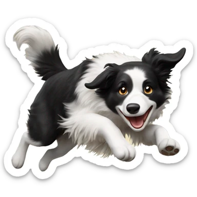 Border collie jumping  sticker