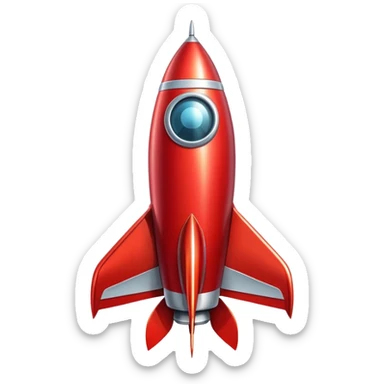 1950s retro rocket ship with fins sticker