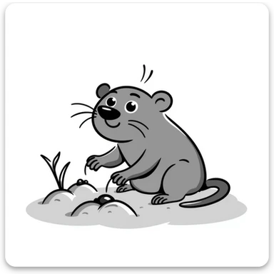 a hand drawn doodle of a mole sticker