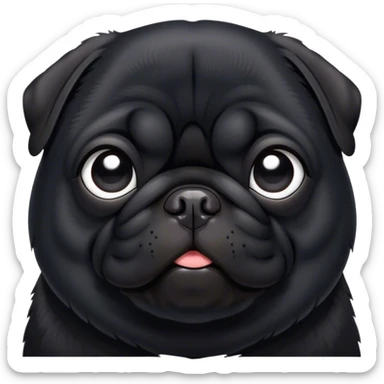 An autistic black pug sticker