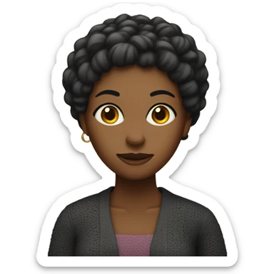Black woman crotcheting sticker