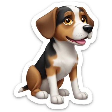 Australian Shepard beagle mix dog  sticker