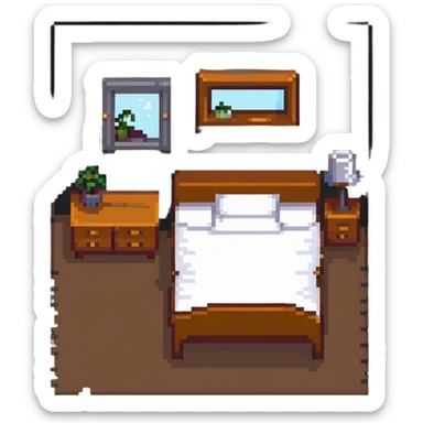 small bedroom with cute decor, cozy space aesthetic, pastel colors, plush toys, charming details sticker