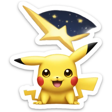 Pikachu smiling with star eyes sticker