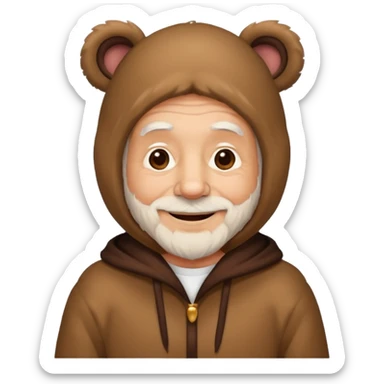  bear costume old men sticker