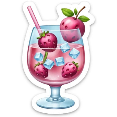 Emoji de una cóctel de frutas rosadas sticker