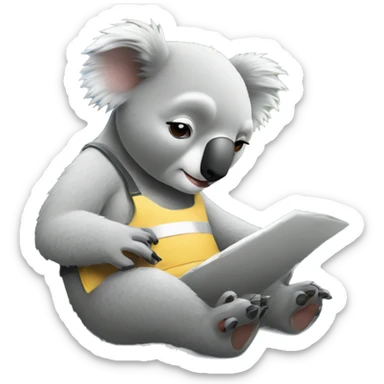 sick koala managing a project from the couch sticker