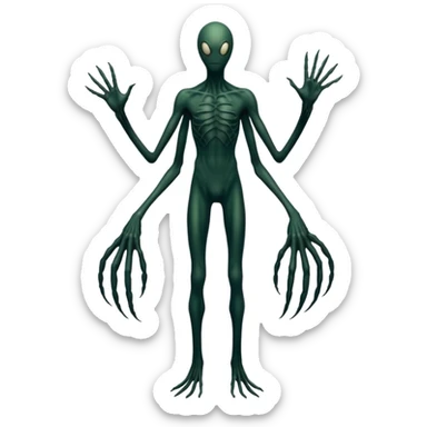 Combination of slenderman and the creature from the black lagoon, make creature black and stringy sticker