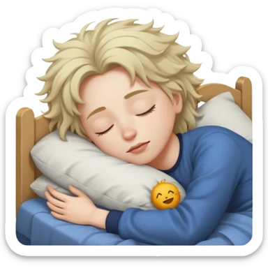 Myself sleeping in bed sticker