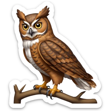 great horned owl full body sticker