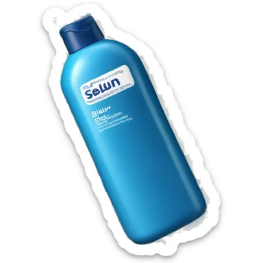 Blue Shampoo with a label that says Selsun Blue sticker