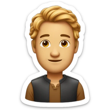 un beau gosse au couleur caramel avec des cheveux crépus noir sticker