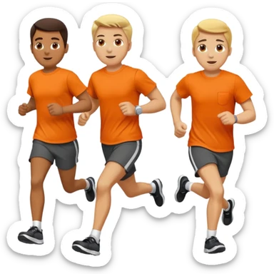 charity run with orange tshirt sticker
