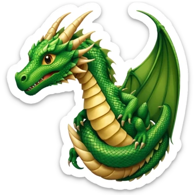 green dragon tail wrapped in human finger sticker