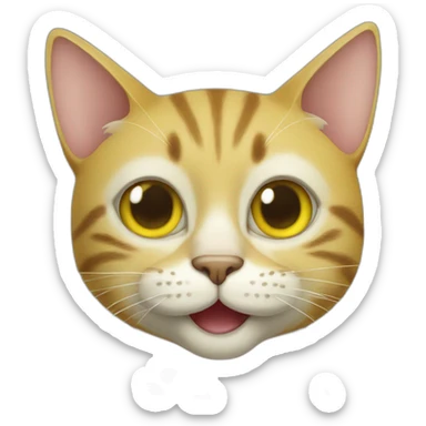 cat banana smile sticker