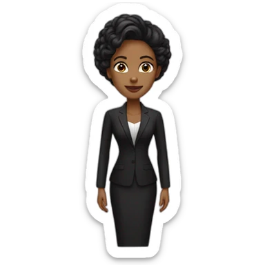 Posh-woman-with-black-suit-ready-to-collaborate sticker