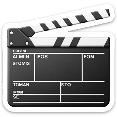 film slate reduced to pure geometric abstraction, two strokes maximum sticker