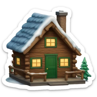 Christmas cabin sticker