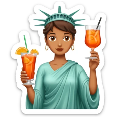 HOLDING COCKTAIL APEROL, statue of liberty sticker
