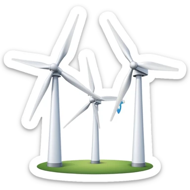 White wind turbines sticker