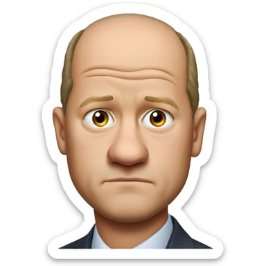 photorealistic Olaf Scholz  sad sticker