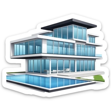 Modern mansion sticker