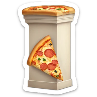 pillar with pizza box sticker