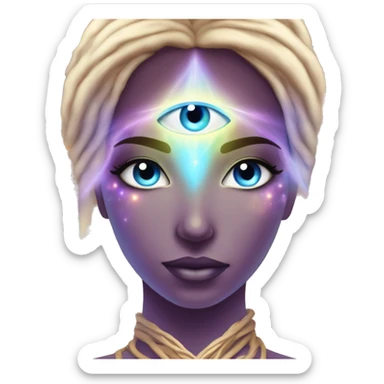 Pleiadian radiant glowing diva woman female third eye sticker