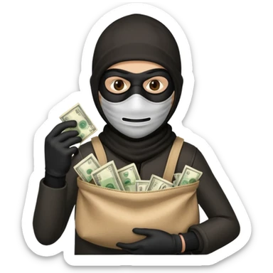 Robber,Knave. Half body sticker