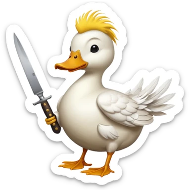CREA UN PATO SOSTENIENDO UN CUCHILLO sticker
