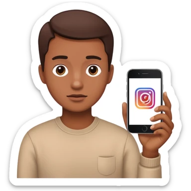 Person watching instagram sticker