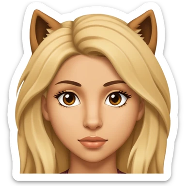 The Half face of Shakira, half wolf face  sticker