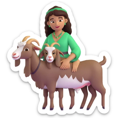 Esmeralda with her pet goat Djali sticker