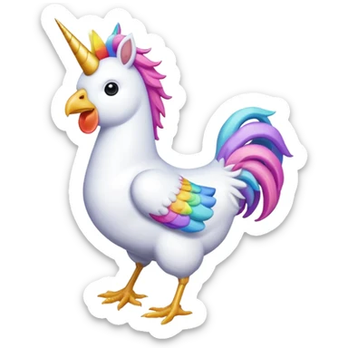 unicorn ride a chicken  sticker