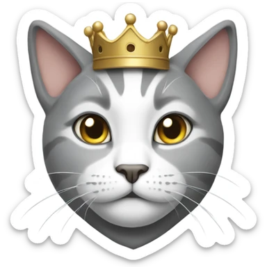 A king cat grey and white sticker