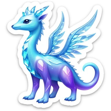 Shiny Exotic Colorful Ethereal Sparkly Amaura-Aurorus-Fakémon-hybrid-creature (full body)  sticker
