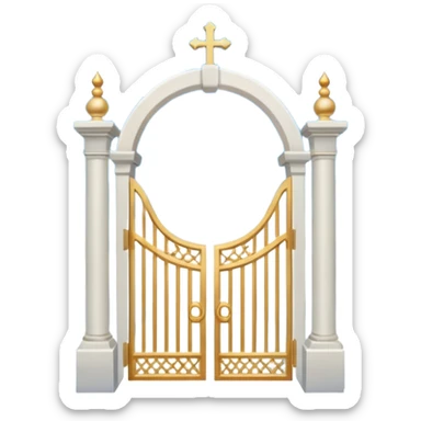 heavenly afterlife with clouds and a gate sticker