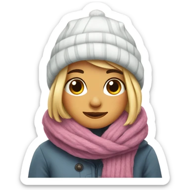 cozy winter girl sticker
