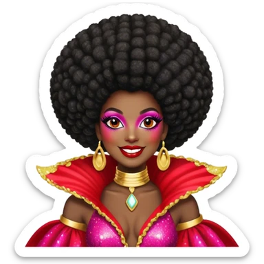 dark skin drag queen with afro sticker