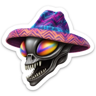 Alien xenomorph with Pimp Hat sticker