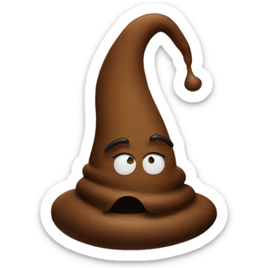poop swirl wearing a witches hat sticker